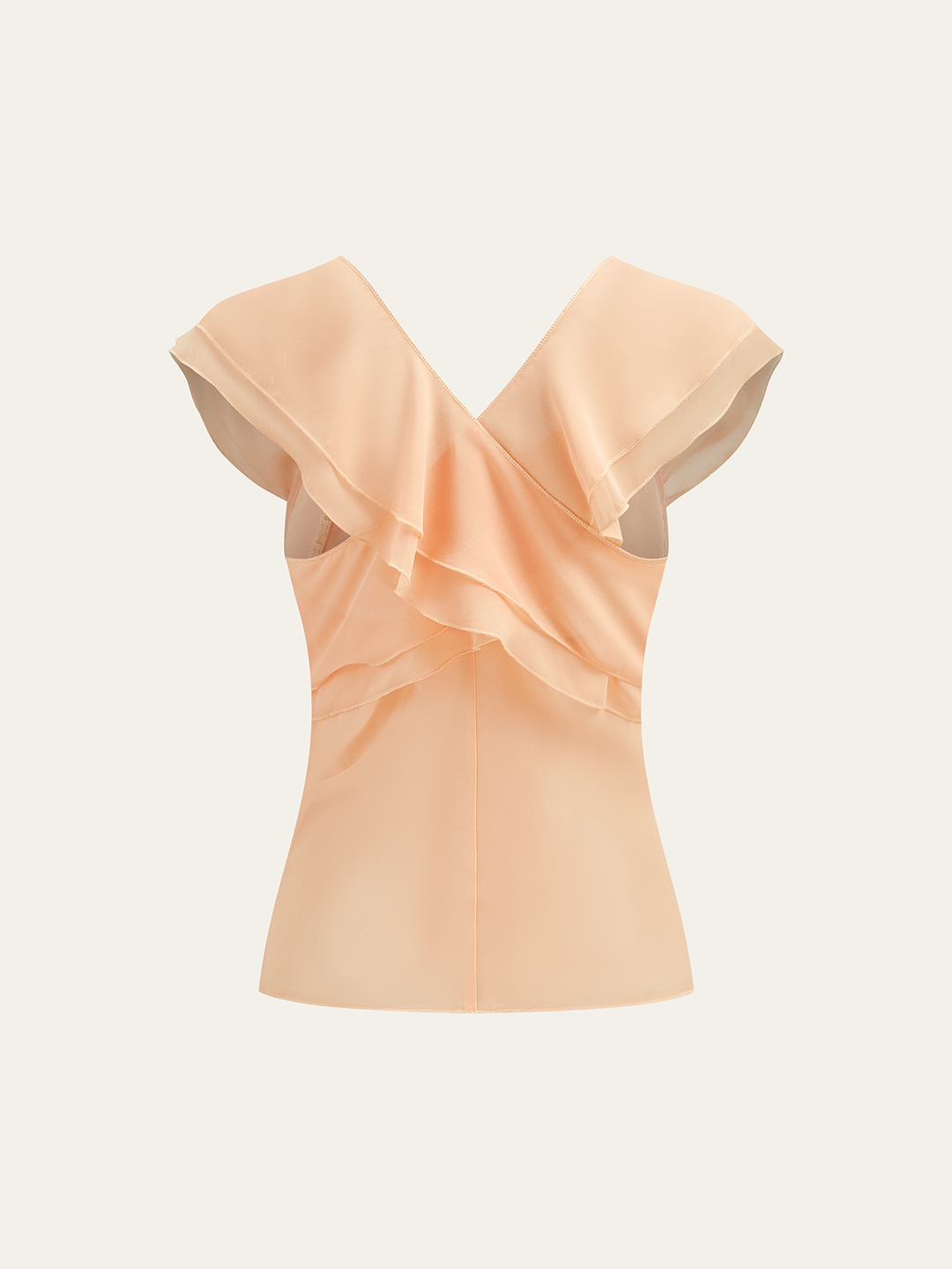 Semi-Sheer Ruffled Chiffon Blouse