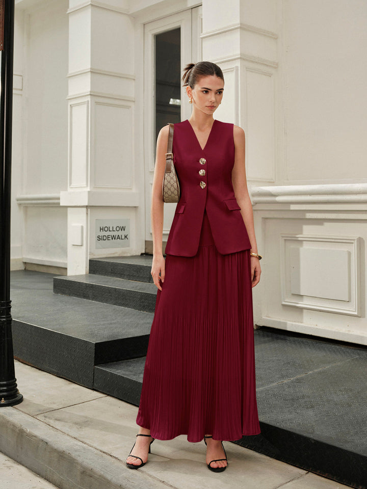Decor Pockets Tailored Vest