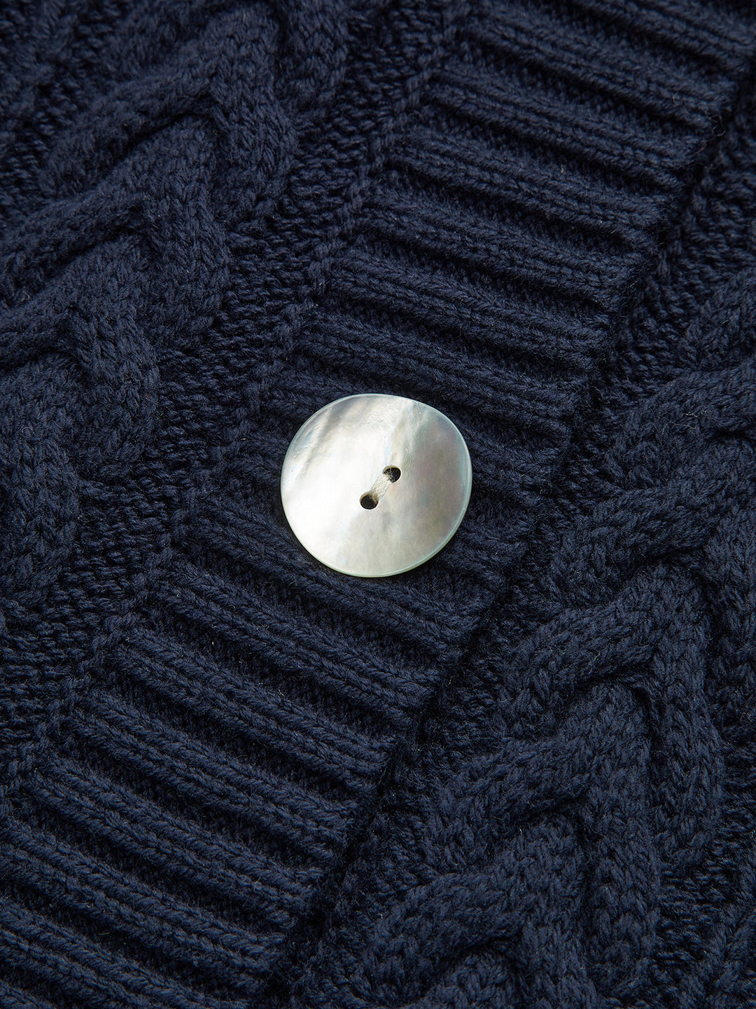 Cable-Knit Button V-Neck Vest