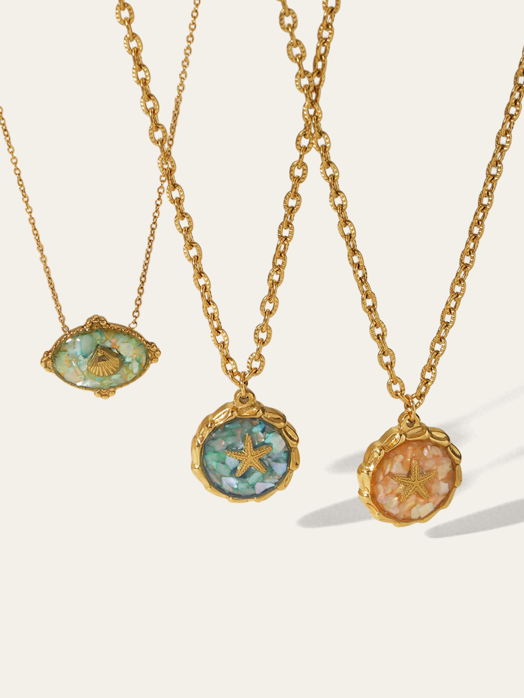 Golden Starfish Pendant Necklace