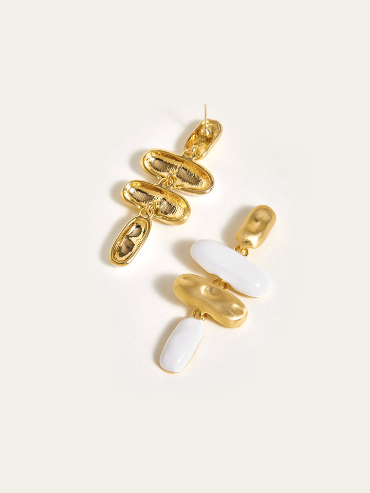 Oval-Shaped Drop Earrings