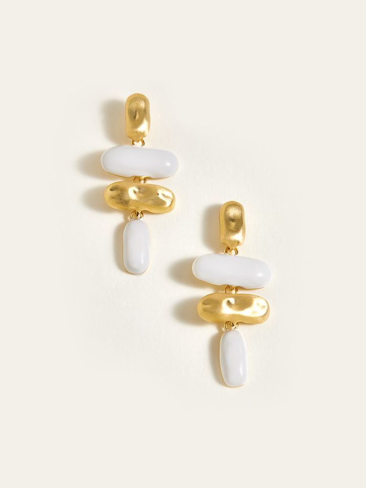 Oval-Shaped Drop Earrings