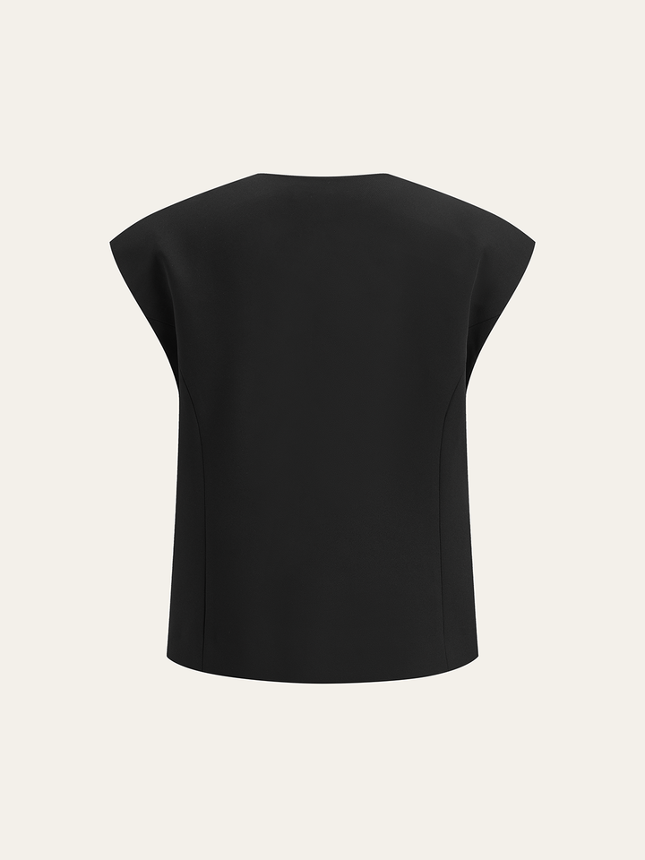 Metal Detail Cap Sleeve Vest