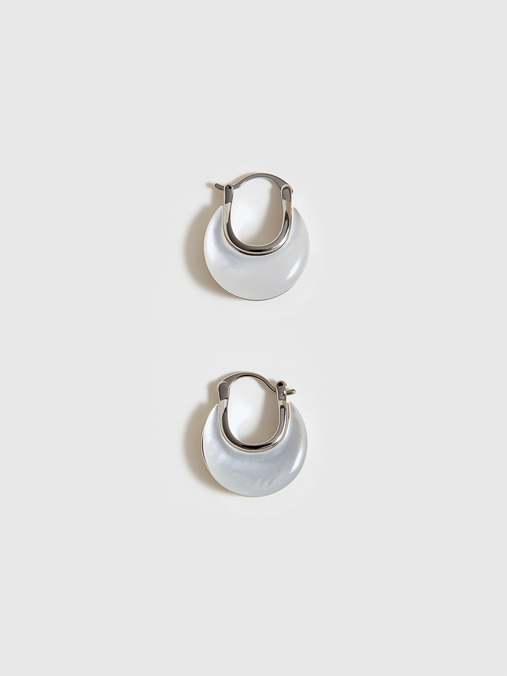 Mother of Pearl Hoop Earrings