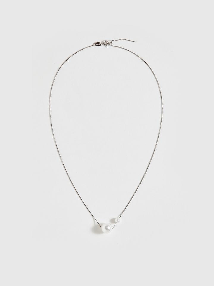 Dual Pearl Pendant Necklace
