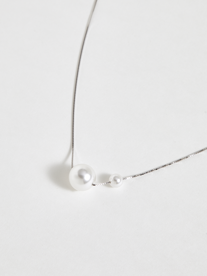 Dual Pearl Pendant Necklace