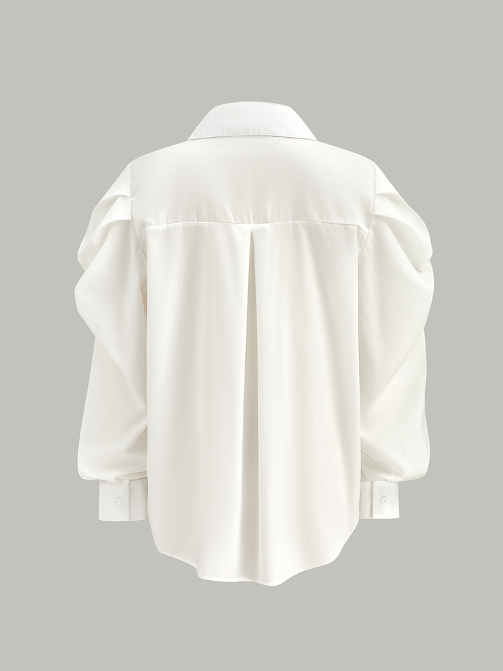 Puff-Sleeve Button-Down Shirt