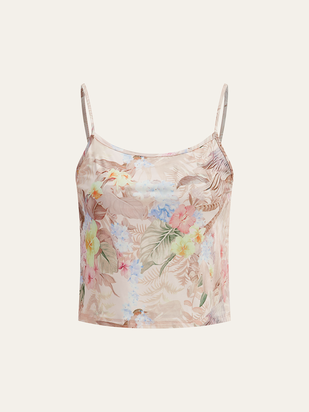 Floral Print Three-Piece Shorts Set With Belt