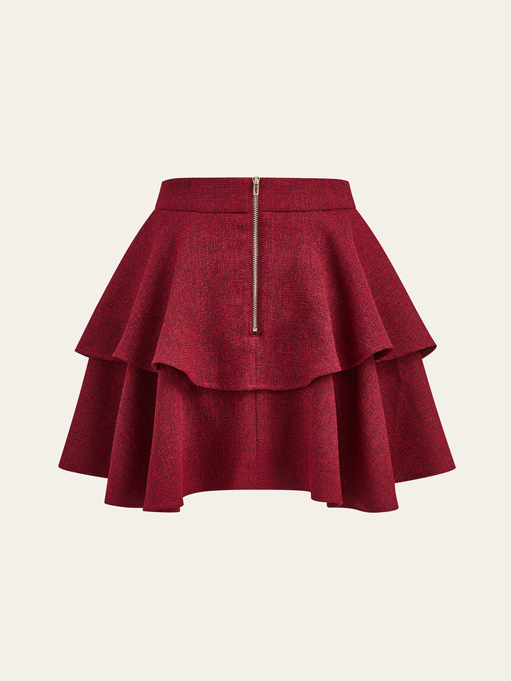 Tiered Ruffle Mid-Waist Mini Skirt