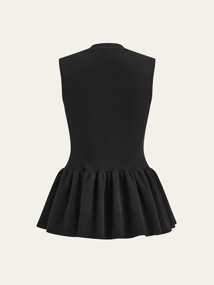 Metal Detail Knit Peplum Cardigan