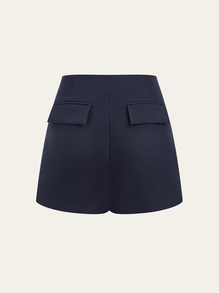 Metal Detail Asymmetric Skort