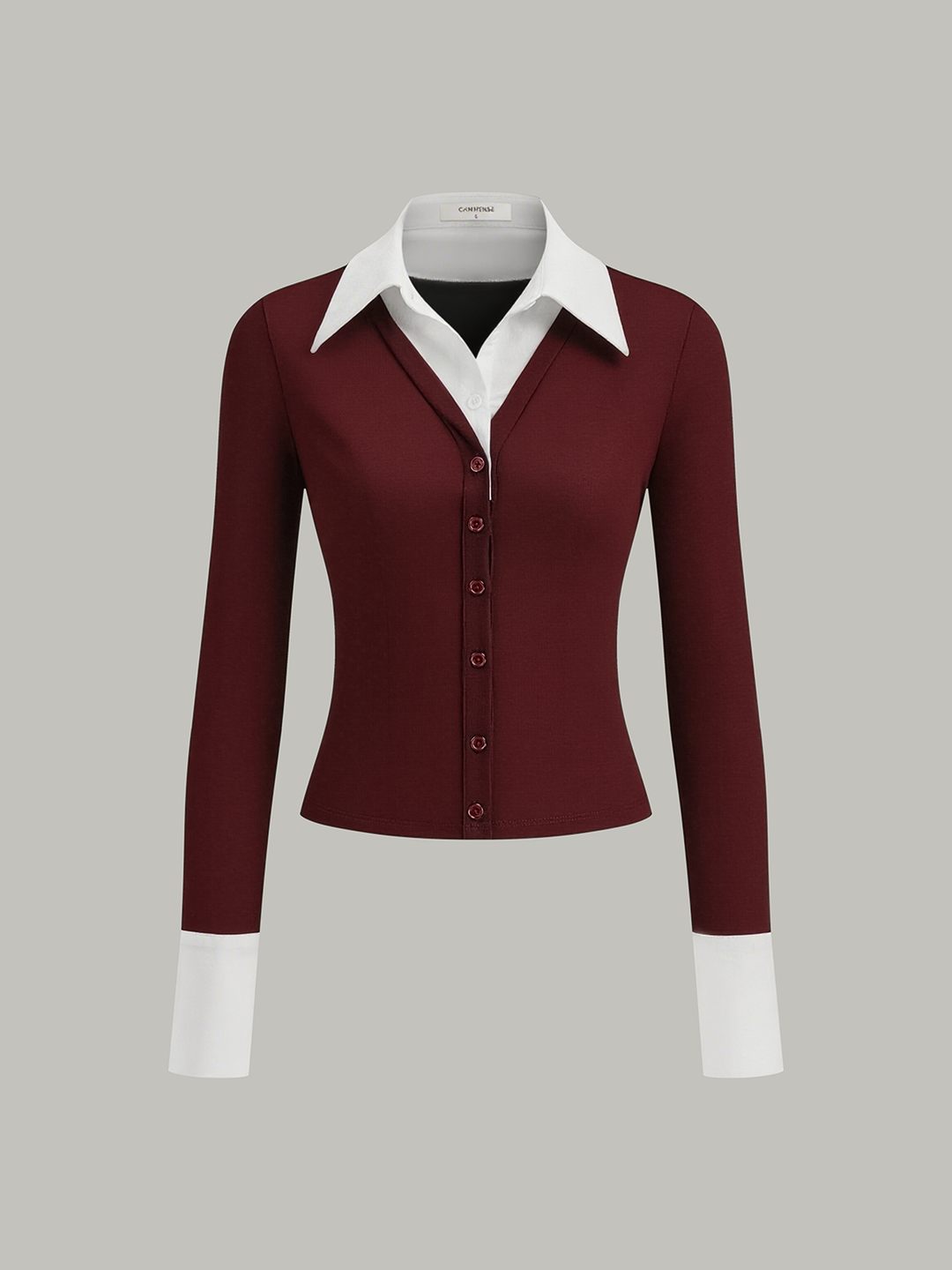 2 in 1 Contrast Collar and Cuff Shirt