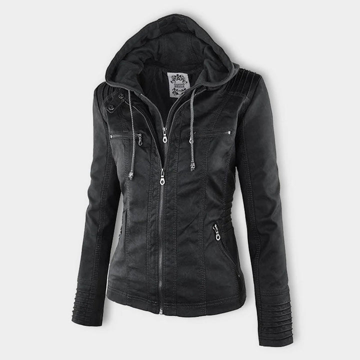 Modern Leather Jacket with Hood