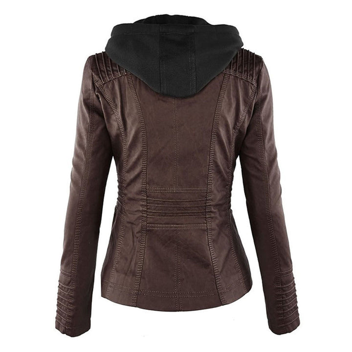 Modern Leather Jacket with Hood