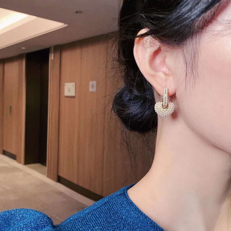 Yola Heart Pearl Earrings