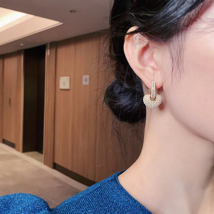 Yola Heart Pearl Earrings