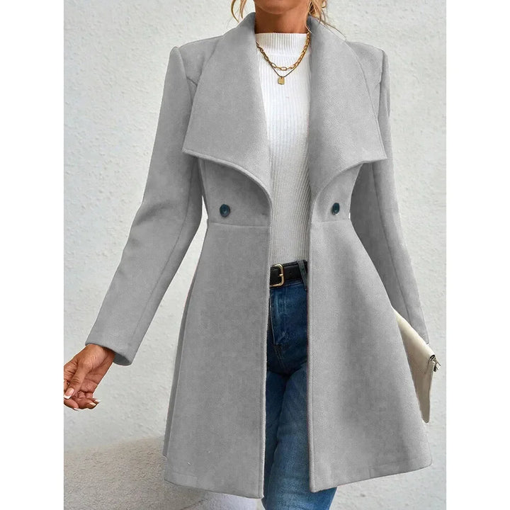 Mia | Elegant Red Coat with Lapels