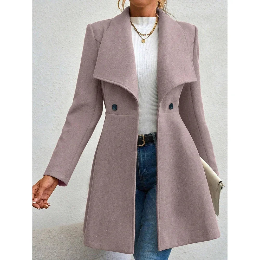 Mia | Elegant Red Coat with Lapels