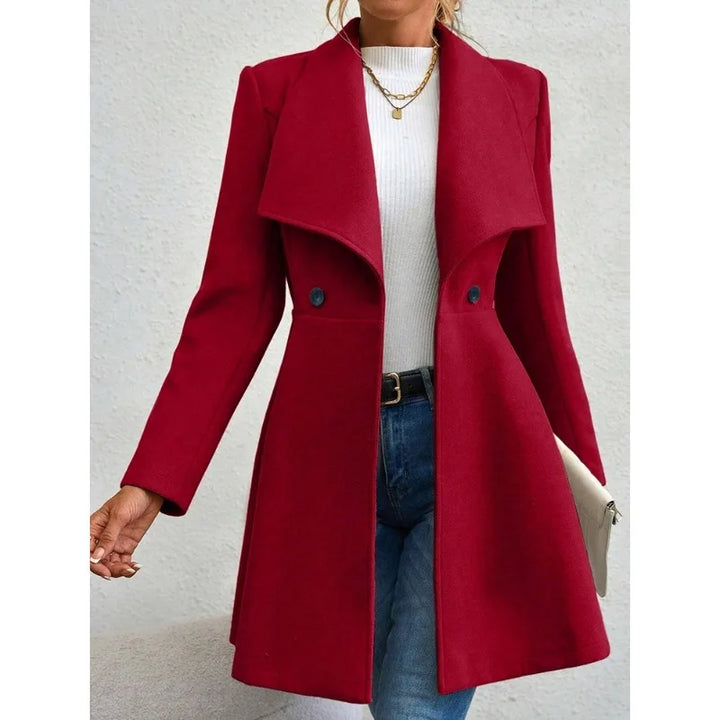 Mia | Elegant Red Coat with Lapels