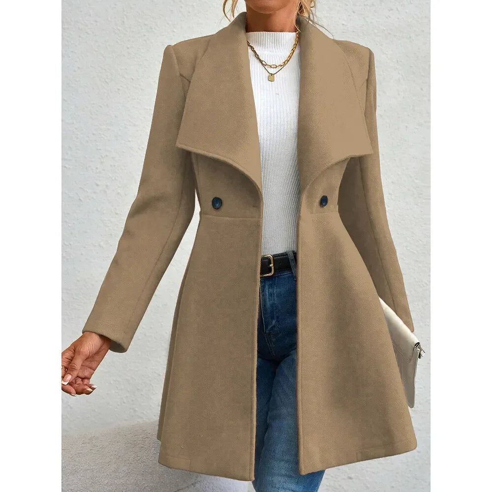 Mia | Elegant Red Coat with Lapels