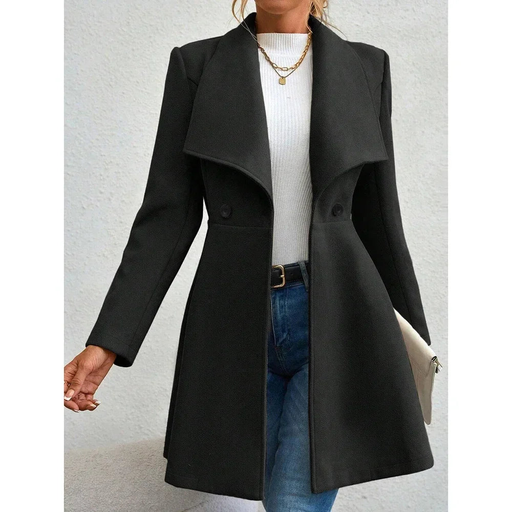 Mia | Elegant Red Coat with Lapels