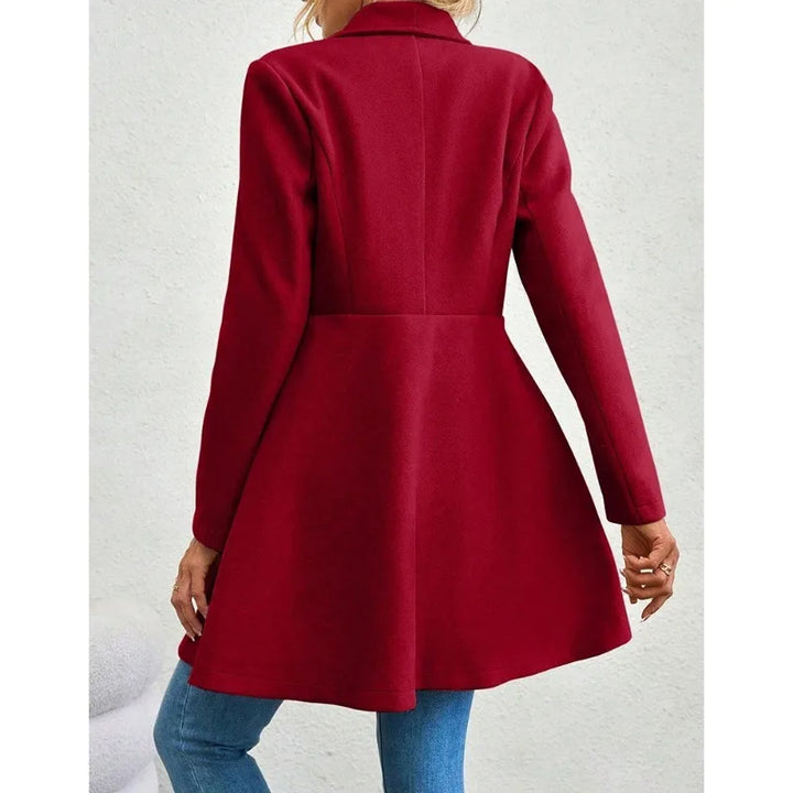 Mia | Elegant Red Coat with Lapels