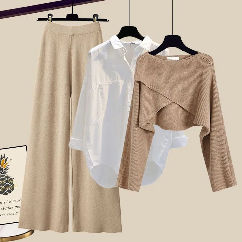 Three-Piece Knitted Sweater Set